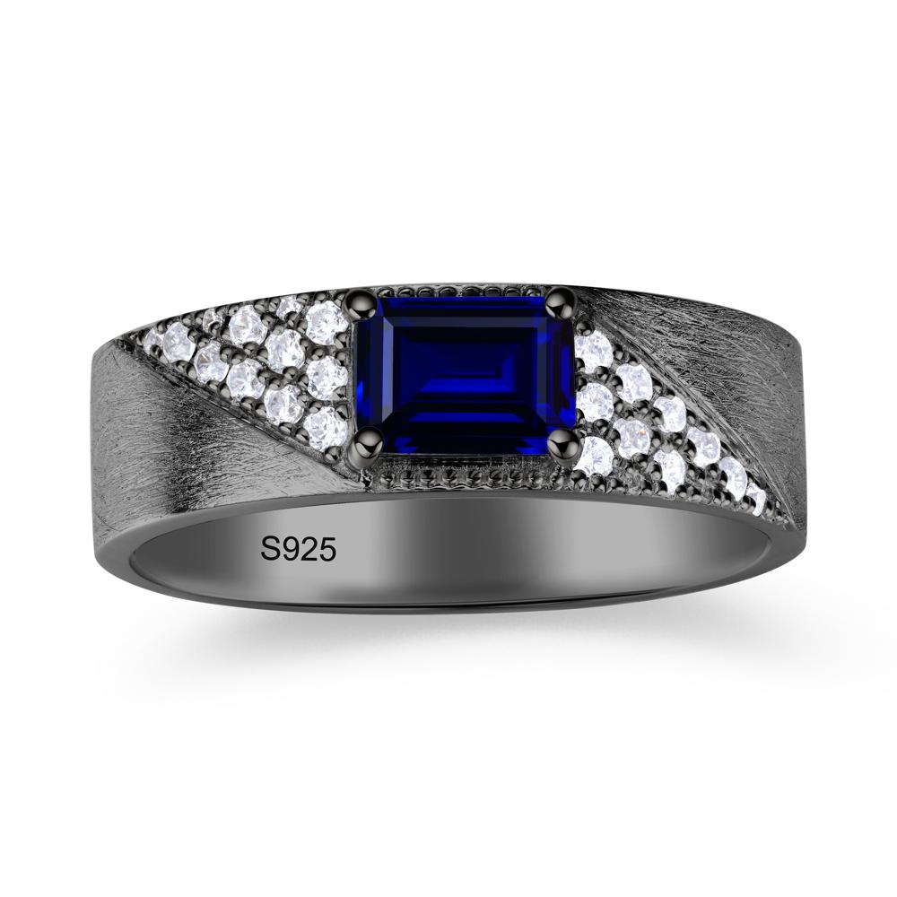 Emerald Cut Alexandrite Men's Wedding Band Ring - LUO Jewelry #gemstone_Sapphire