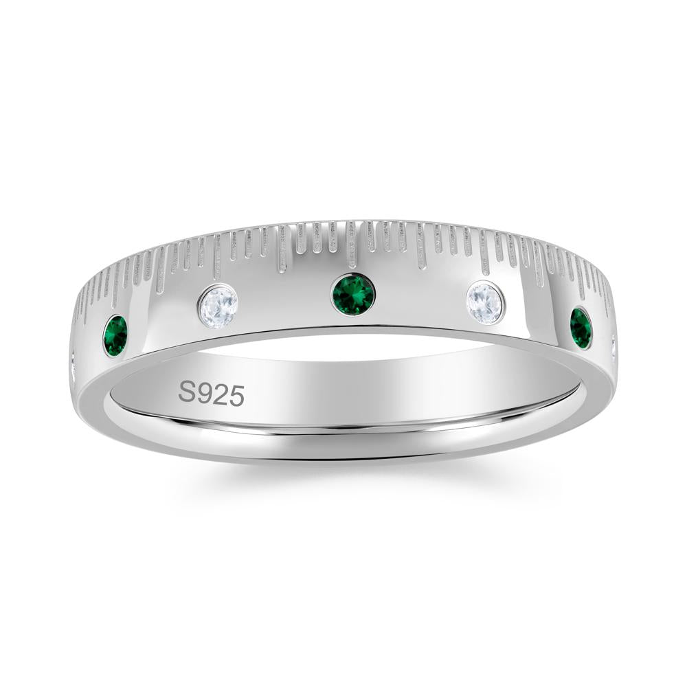 Emerald and Cubic Zirconia Ring Graduation Gift for Women - LUO Jewelry #gemstone_Emerald and Cubic Zirconia