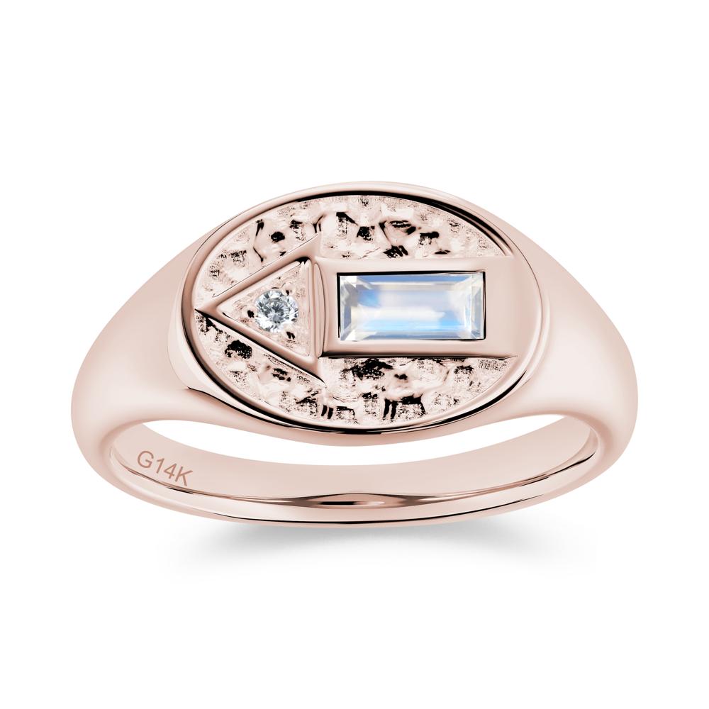 Men's Hammered Sapphire Baguette Ring - LUO Jewelry #gemstone_Moonstone