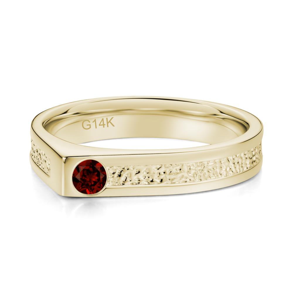 Tiny Solitaire Sapphire Hammered Ring - LUO Jewelry #gemstone_Garnet