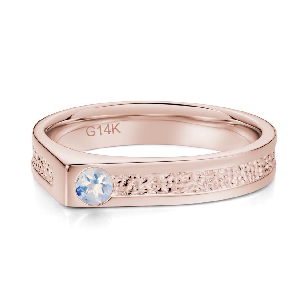 Tiny Solitaire Sapphire Hammered Ring - LUO Jewelry #gemstone_Moonstone