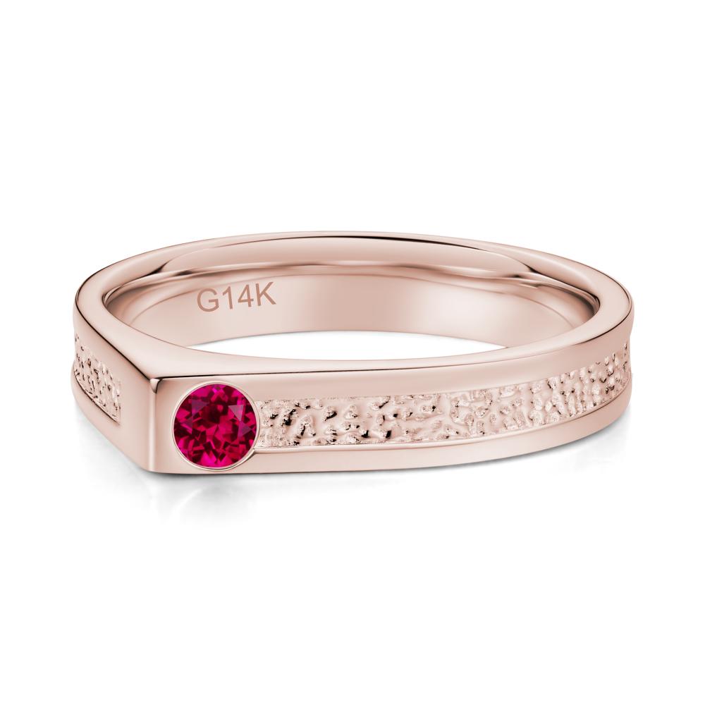 Tiny Solitaire Sapphire Hammered Ring - LUO Jewelry #gemstone_Ruby