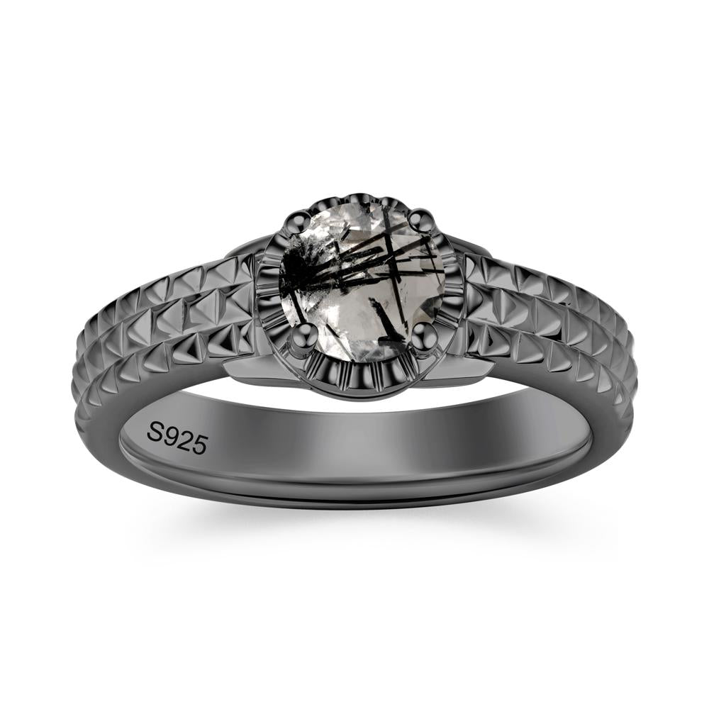 Garnet Statement Unisex Ring - LUO Jewelry #gemstone_Black Rutilated Quartz