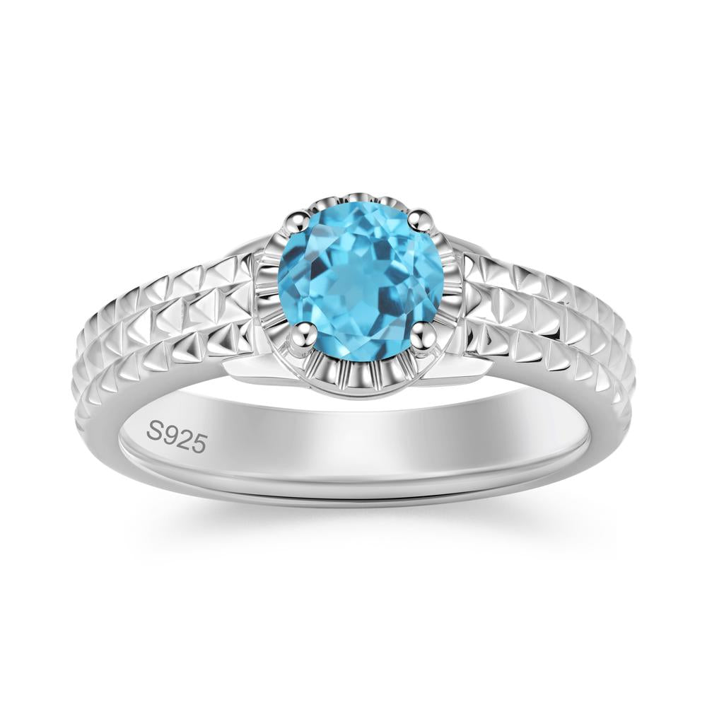 Garnet Statement Unisex Ring - LUO Jewelry #gemstone_Swiss Blue Topaz