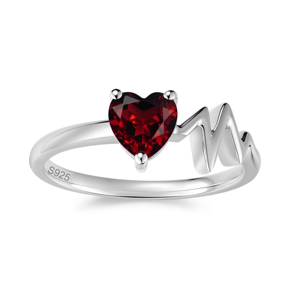 Garnet Heartbeat Proposal Ring - LUO Jewelry #gemstone_Garnet