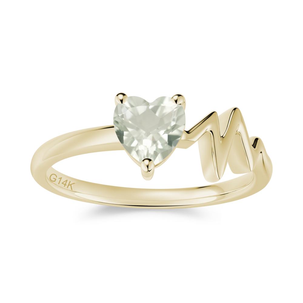 Garnet Heartbeat Proposal Ring - LUO Jewelry #gemstone_Green Amethyst