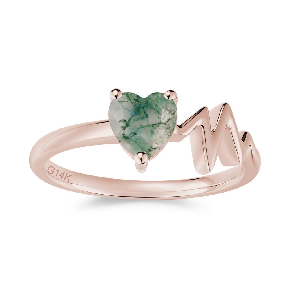 Garnet Heartbeat Proposal Ring - LUO Jewelry #gemstone_Moss Agate