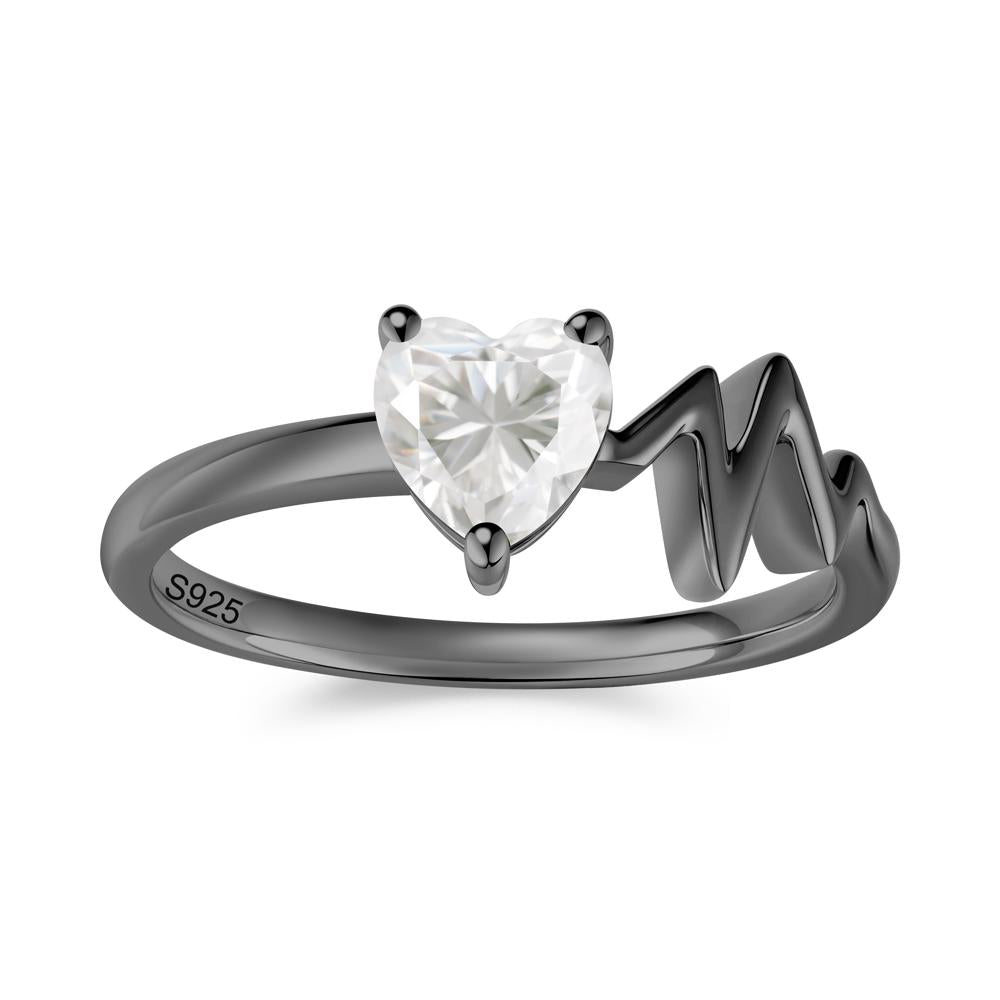 Garnet Heartbeat Proposal Ring - LUO Jewelry #gemstone_Moissanite