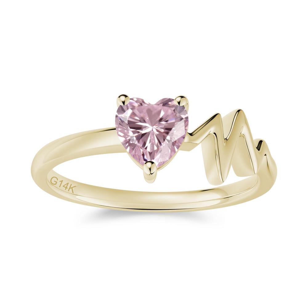 Garnet Heartbeat Proposal Ring - LUO Jewelry #gemstone_Pink Cubic Zirconia