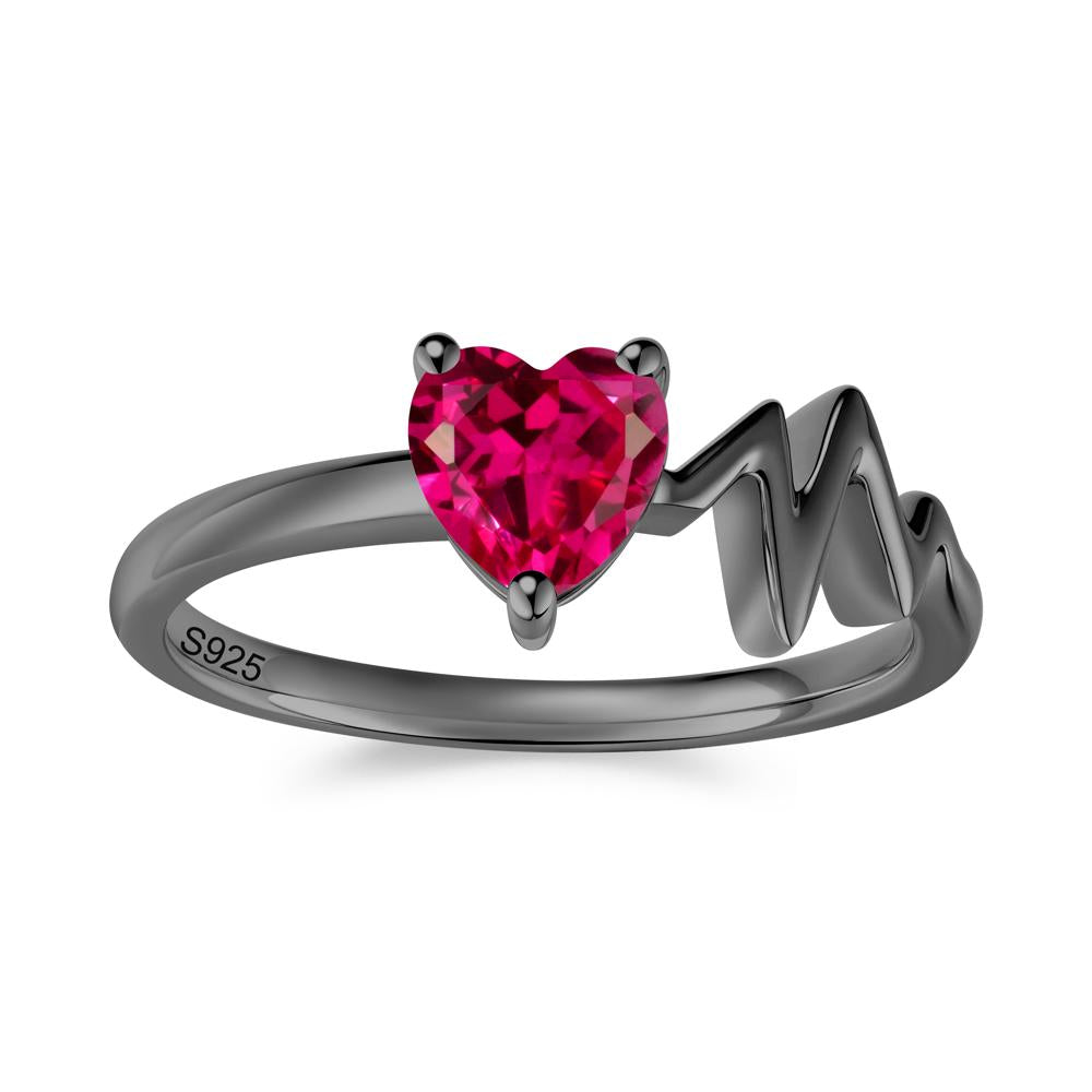 Garnet Heartbeat Proposal Ring - LUO Jewelry #gemstone_Ruby