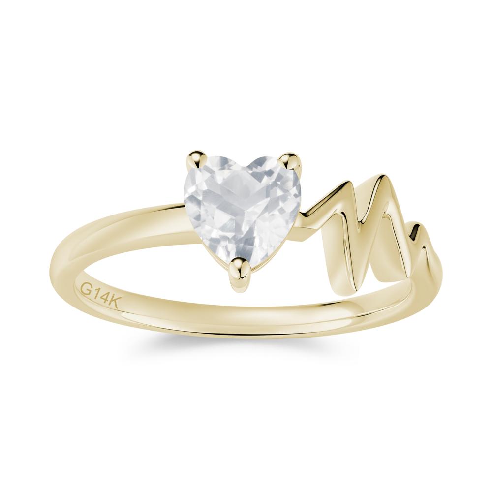 Garnet Heartbeat Proposal Ring - LUO Jewelry #gemstone_White Topaz