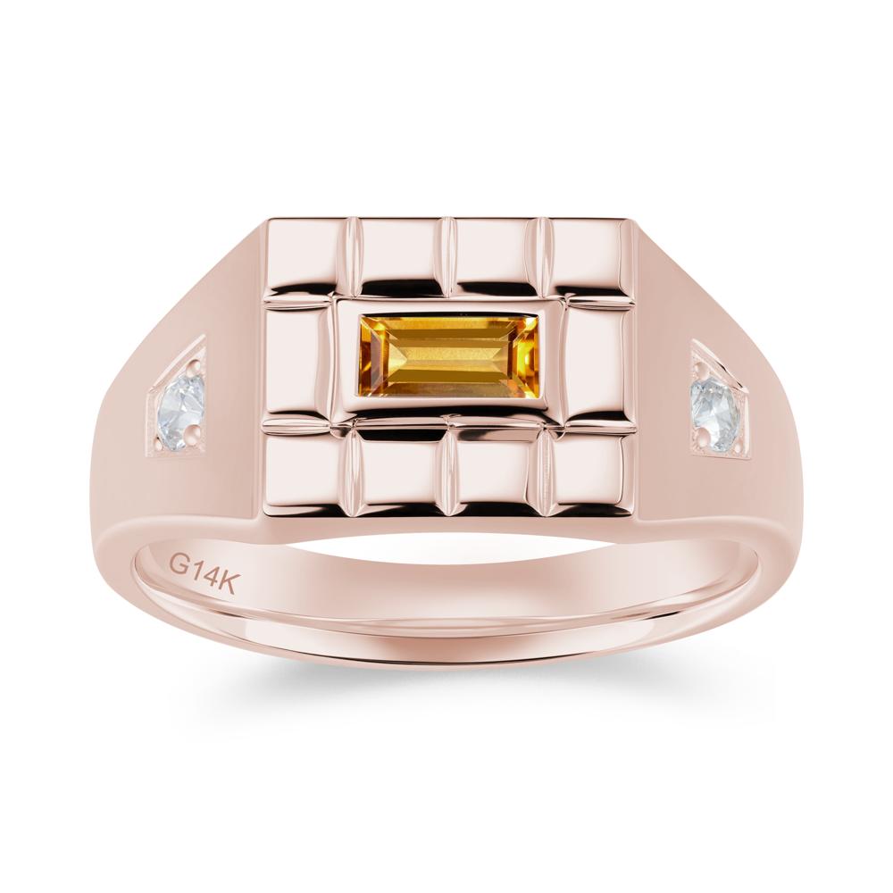 Minimalist Amethyst Signet Mens Wedding Ring - LUO Jewelry #gemstone_Citrine