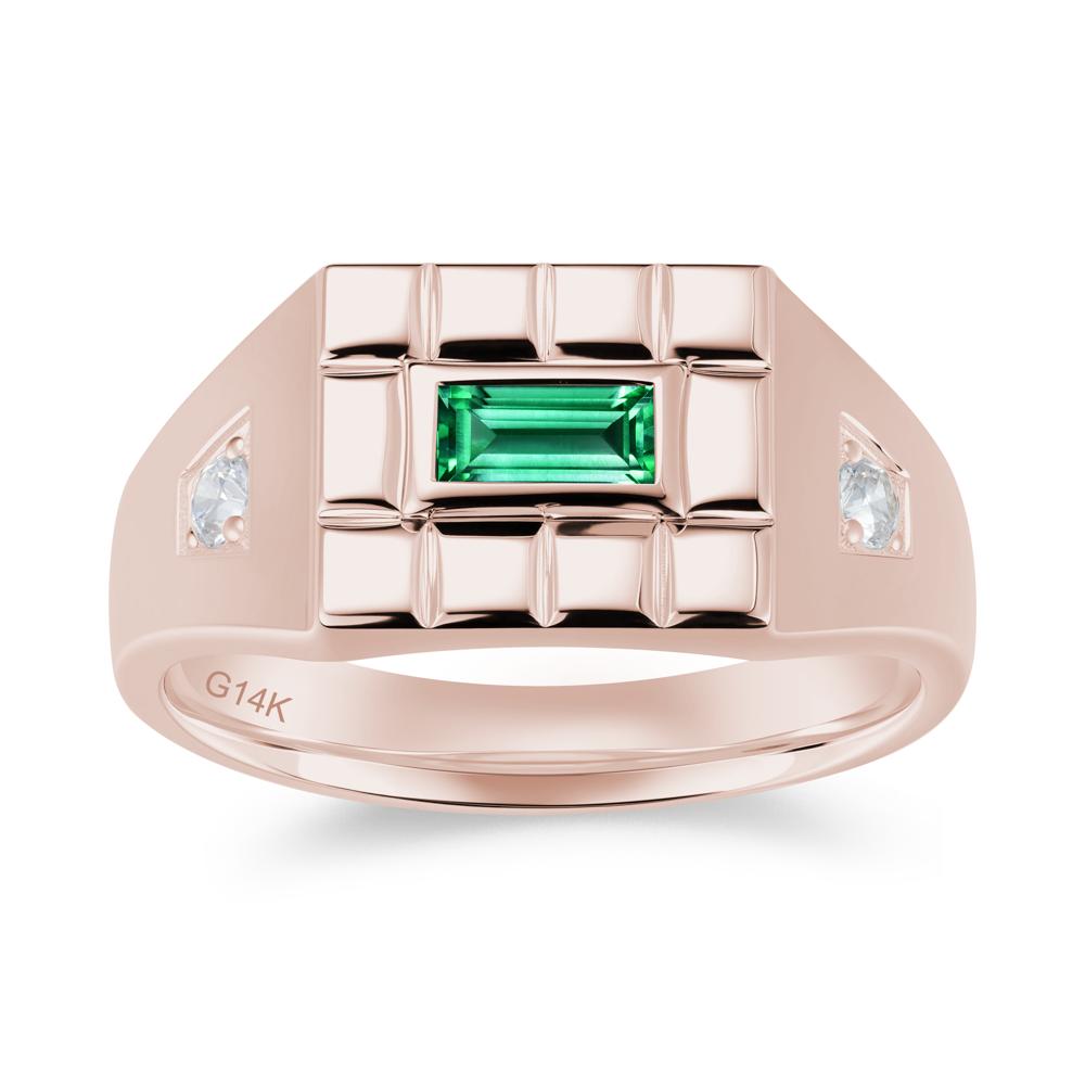 Minimalist Amethyst Signet Mens Wedding Ring - LUO Jewelry #gemstone_Emerald
