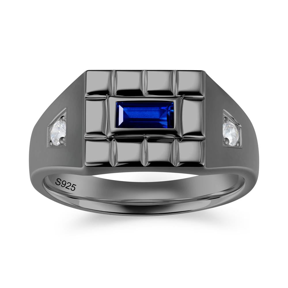Minimalist Amethyst Signet Mens Wedding Ring - LUO Jewelry #gemstone_Sapphire