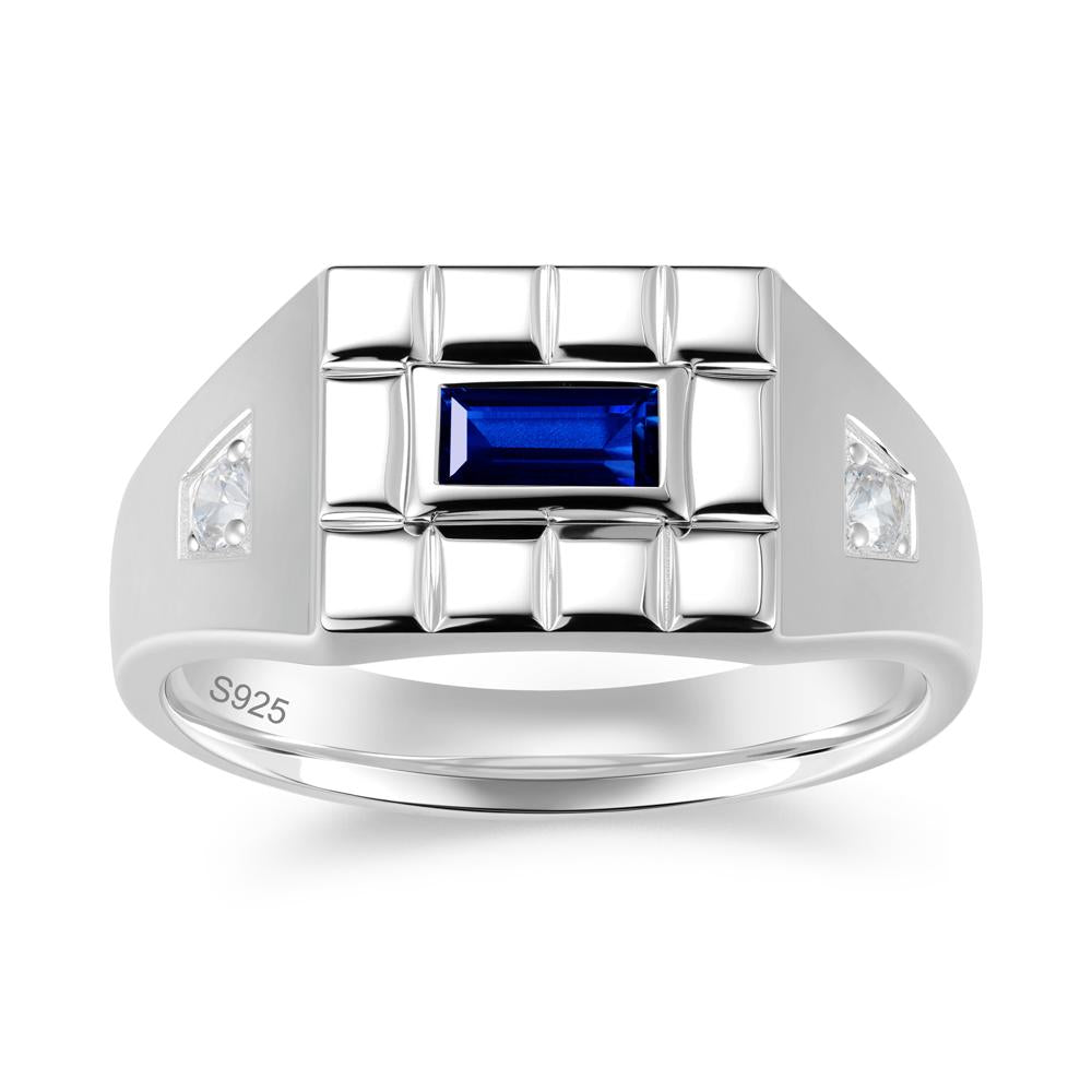 Minimalist Amethyst Signet Mens Wedding Ring - LUO Jewelry #gemstone_Sapphire