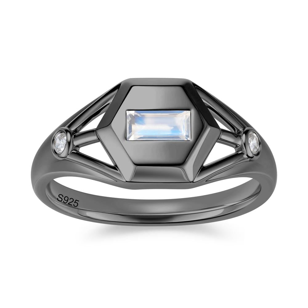 Horizontal Baguette Smoky Quartz Men's Ring - LUO Jewelry #gemstone_Moonstone