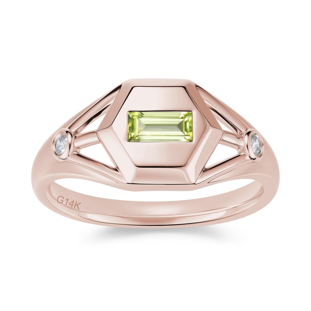Horizontal Baguette Smoky Quartz Men's Ring - LUO Jewelry #gemstone_Peridot