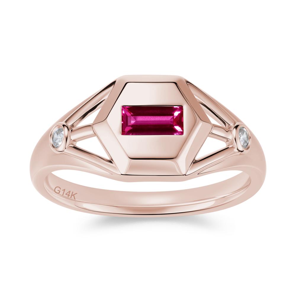 Horizontal Baguette Smoky Quartz Men's Ring - LUO Jewelry #gemstone_Ruby