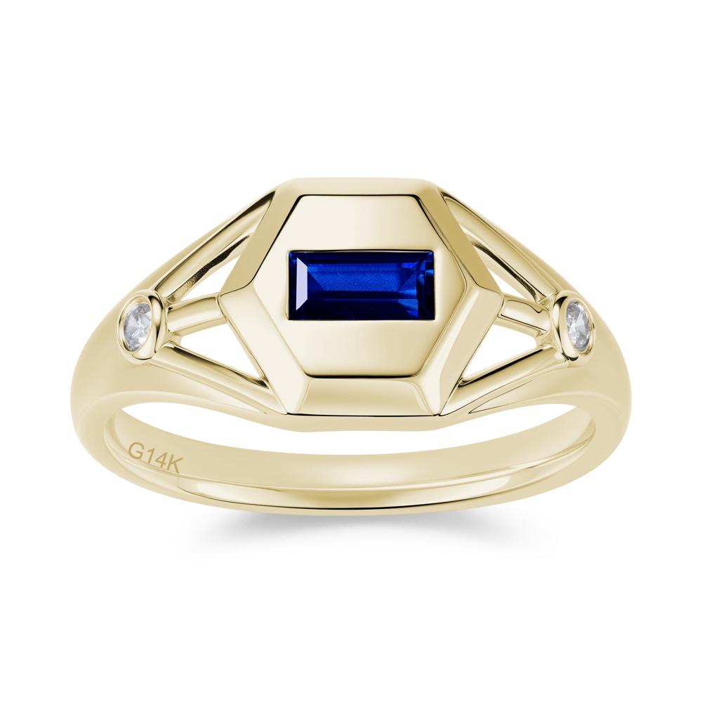 Horizontal Baguette Smoky Quartz Men's Ring - LUO Jewelry #gemstone_Sapphire