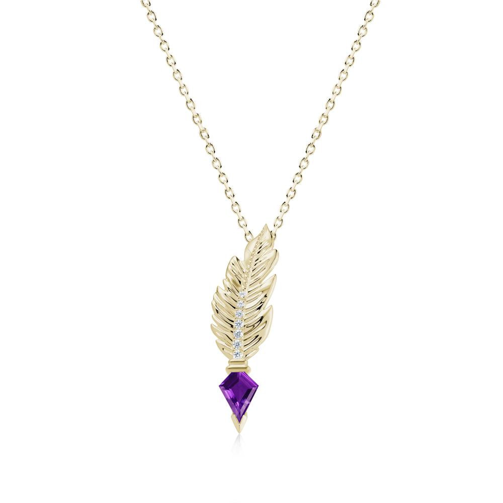 Feather Sapphire Pendant Necklace - LUO Jewelry #gemstone_Amethyst