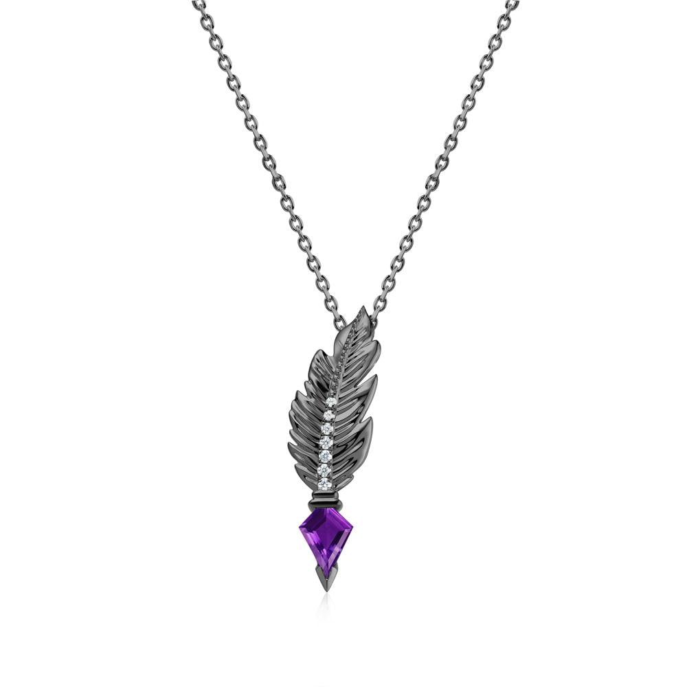 Feather Sapphire Pendant Necklace - LUO Jewelry #gemstone_Amethyst