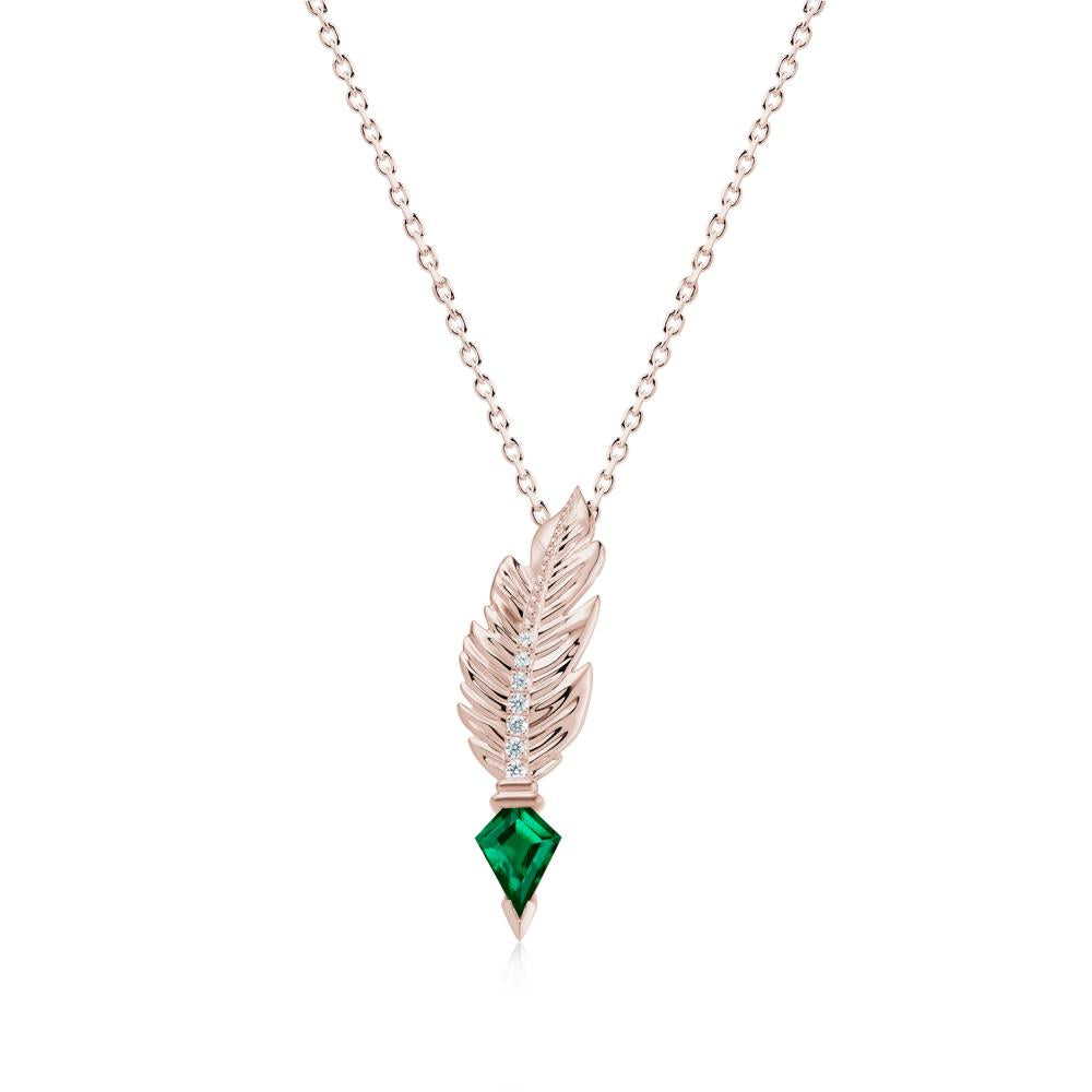 Feather Sapphire Pendant Necklace - LUO Jewelry #gemstone_Emerald