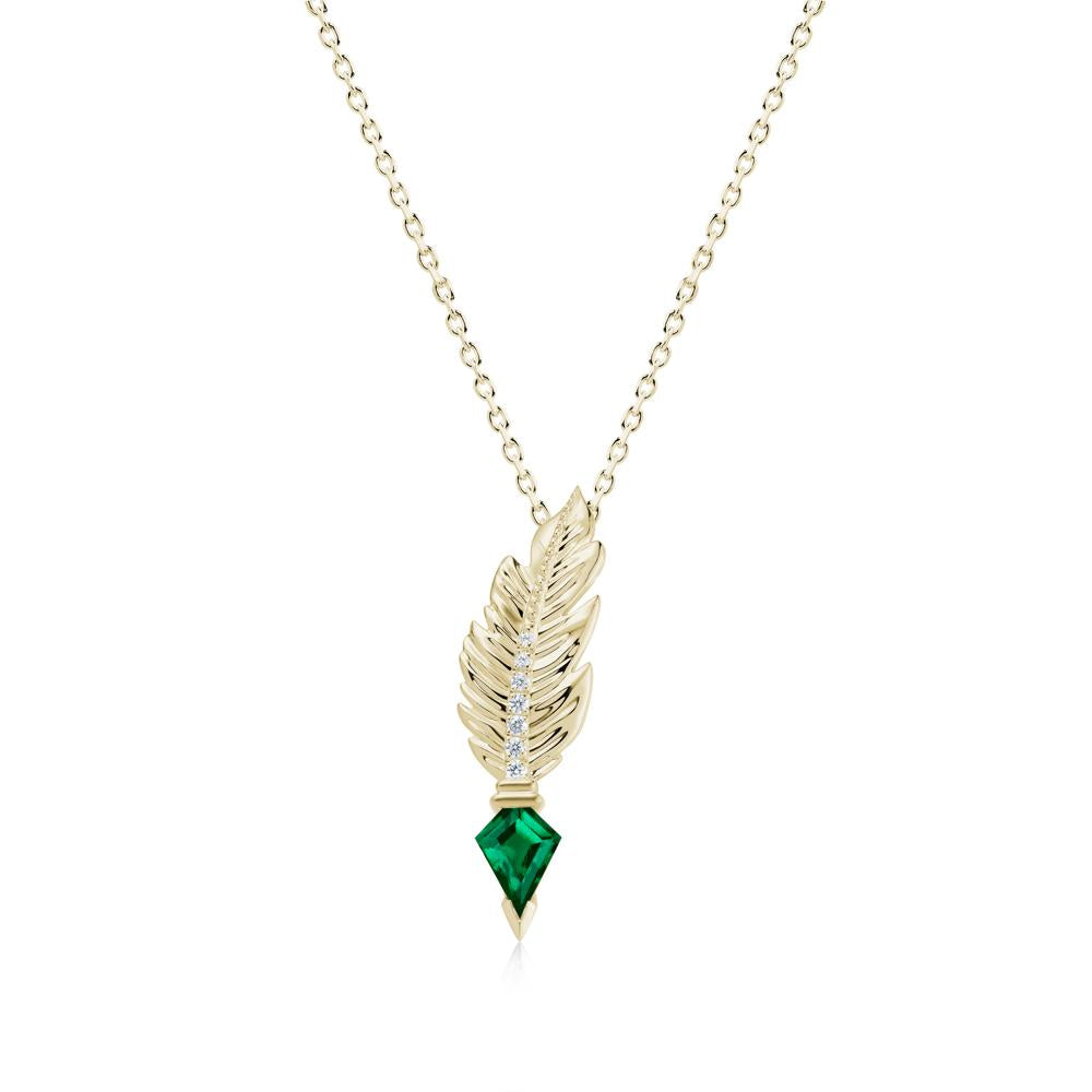 Feather Sapphire Pendant Necklace - LUO Jewelry #gemstone_Emerald