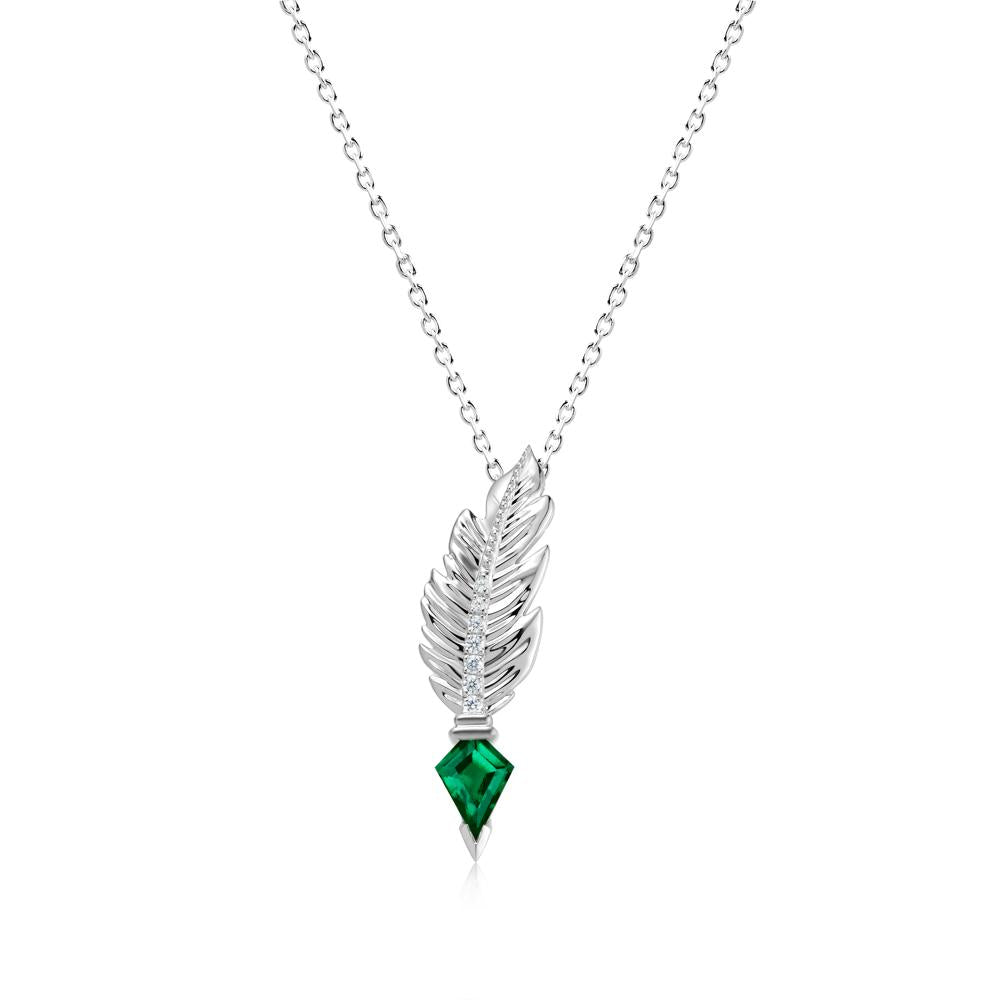 Feather Sapphire Pendant Necklace - LUO Jewelry #gemstone_Emerald