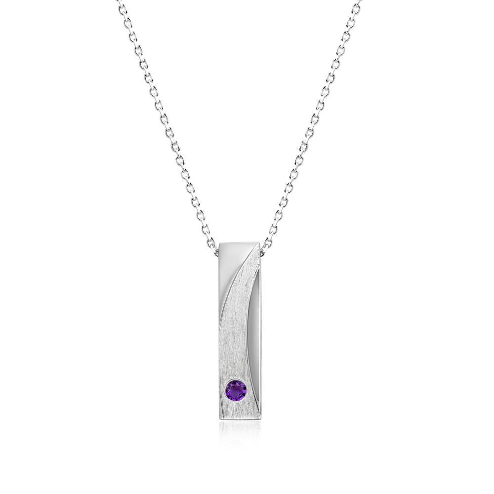 Rectangular Tiny Garnet Pendant Necklace - LUO Jewelry #gemstone_Amethyst