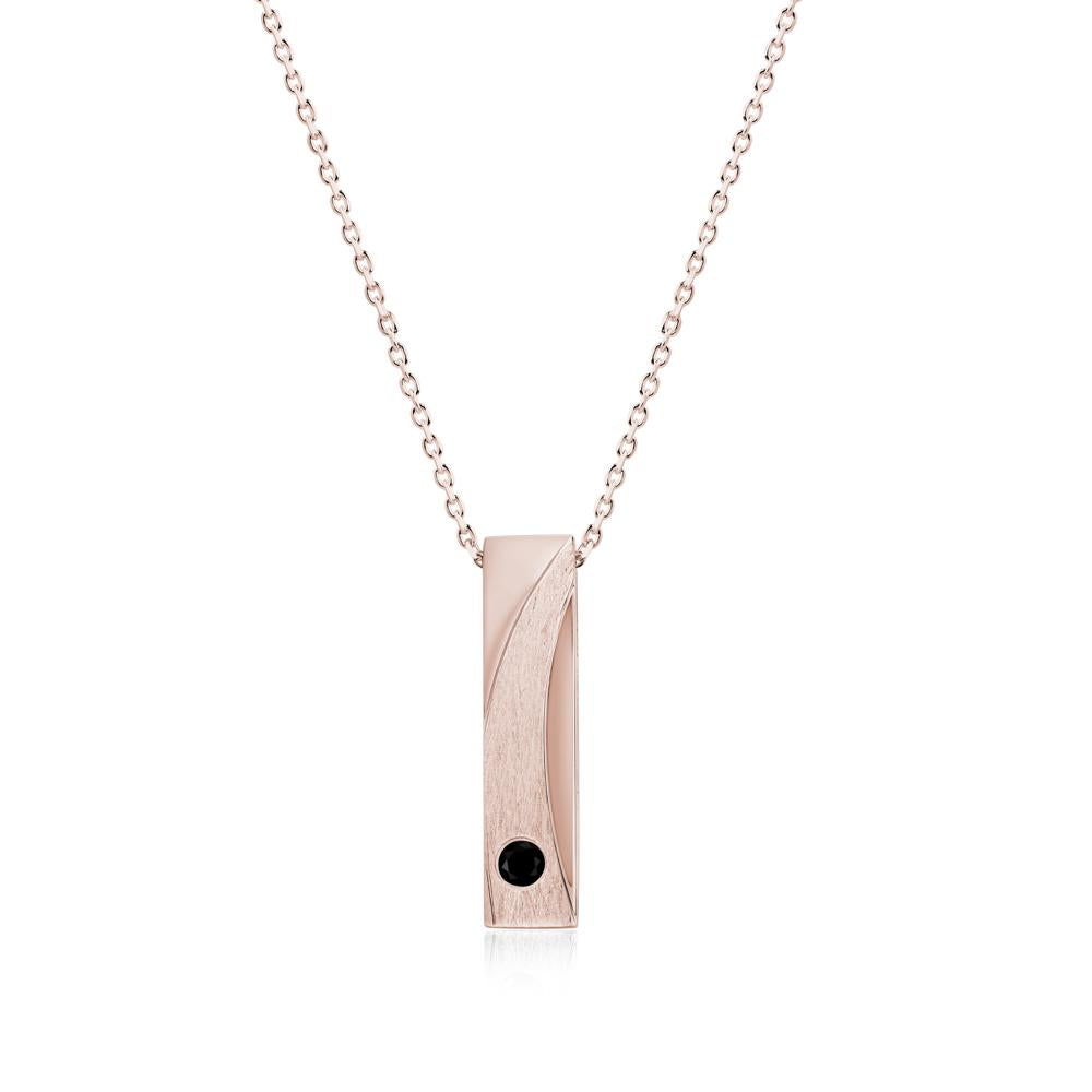 Rectangular Tiny Garnet Pendant Necklace - LUO Jewelry #gemstone_Black Spinel