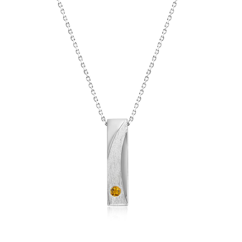 Rectangular Tiny Garnet Pendant Necklace - LUO Jewelry #gemstone_Citrine