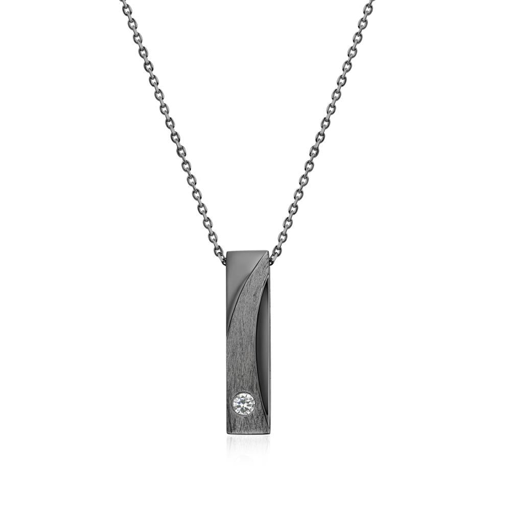 Rectangular Tiny Garnet Pendant Necklace - LUO Jewelry #gemstone_Cubic Zirconia