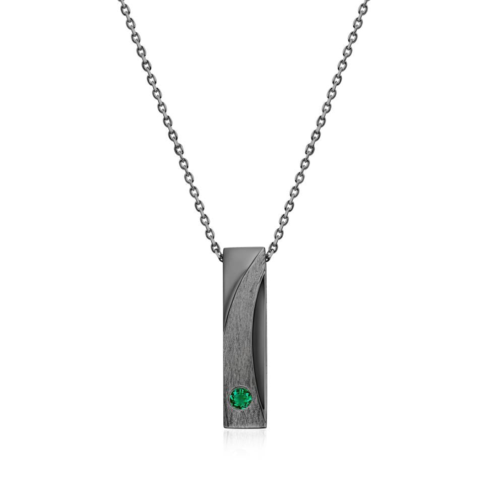 Rectangular Tiny Garnet Pendant Necklace - LUO Jewelry #gemstone_Emerald