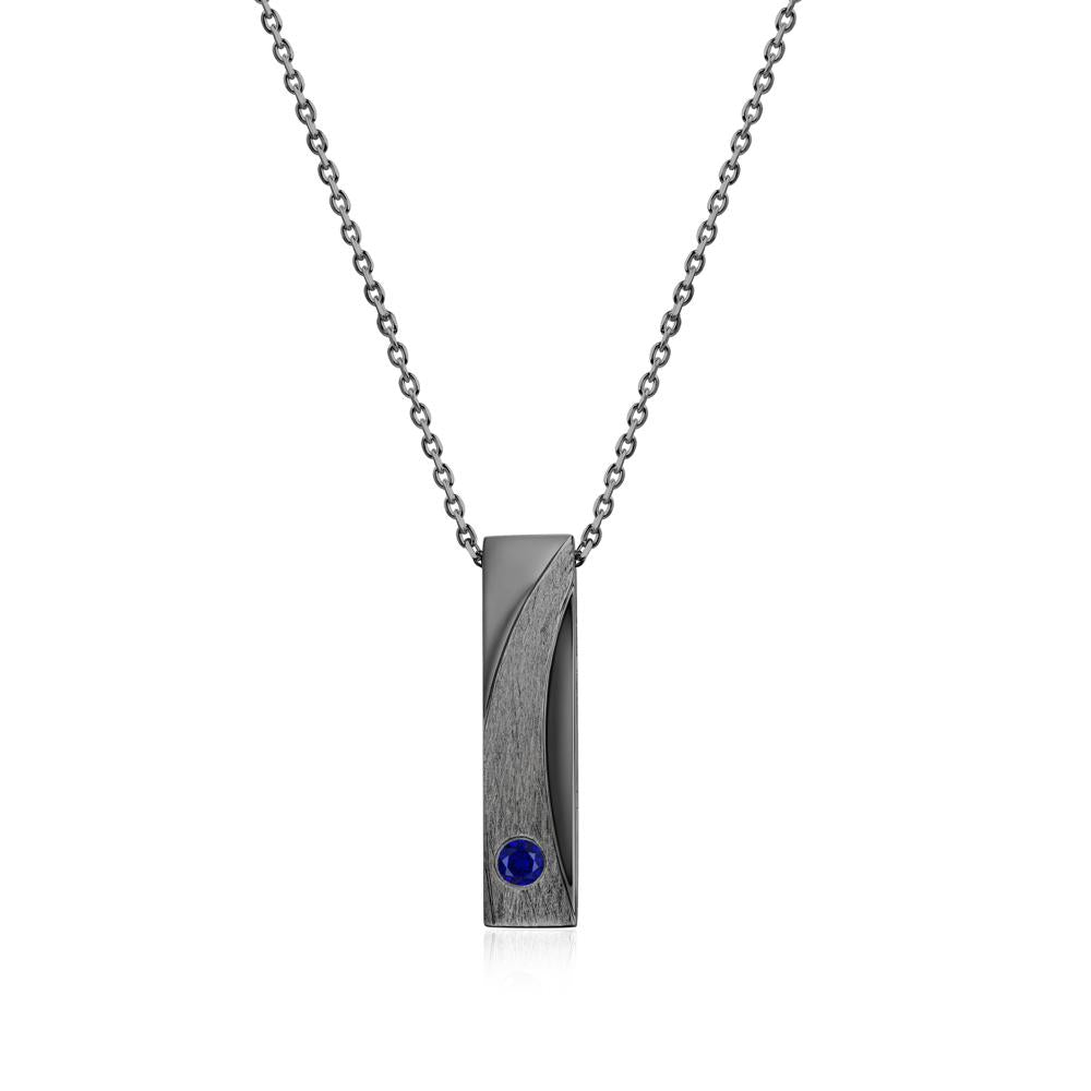 Rectangular Tiny Garnet Pendant Necklace - LUO Jewelry #gemstone_Sapphire