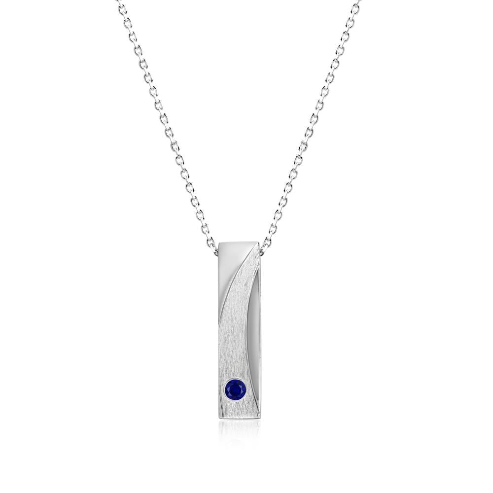 Rectangular Tiny Garnet Pendant Necklace - LUO Jewelry #gemstone_Sapphire