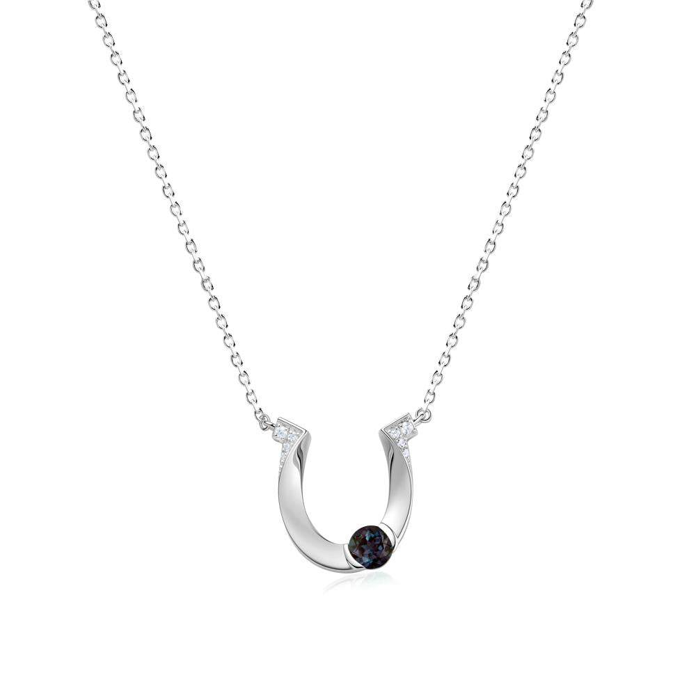 Garnet Horseshoe Necklace for Women - LUO Jewelry #gemstone_Alexandrite