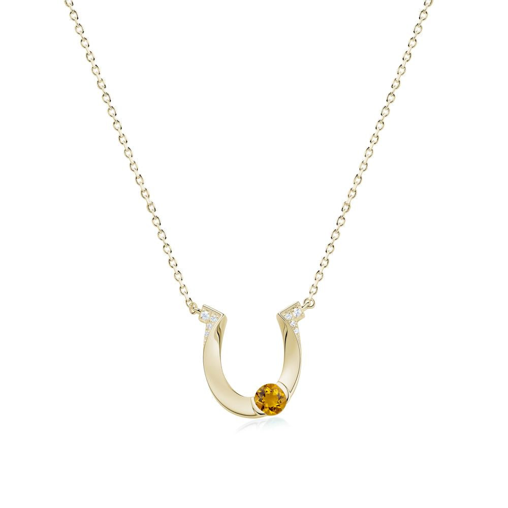 Garnet Horseshoe Necklace for Women - LUO Jewelry #gemstone_Citrine