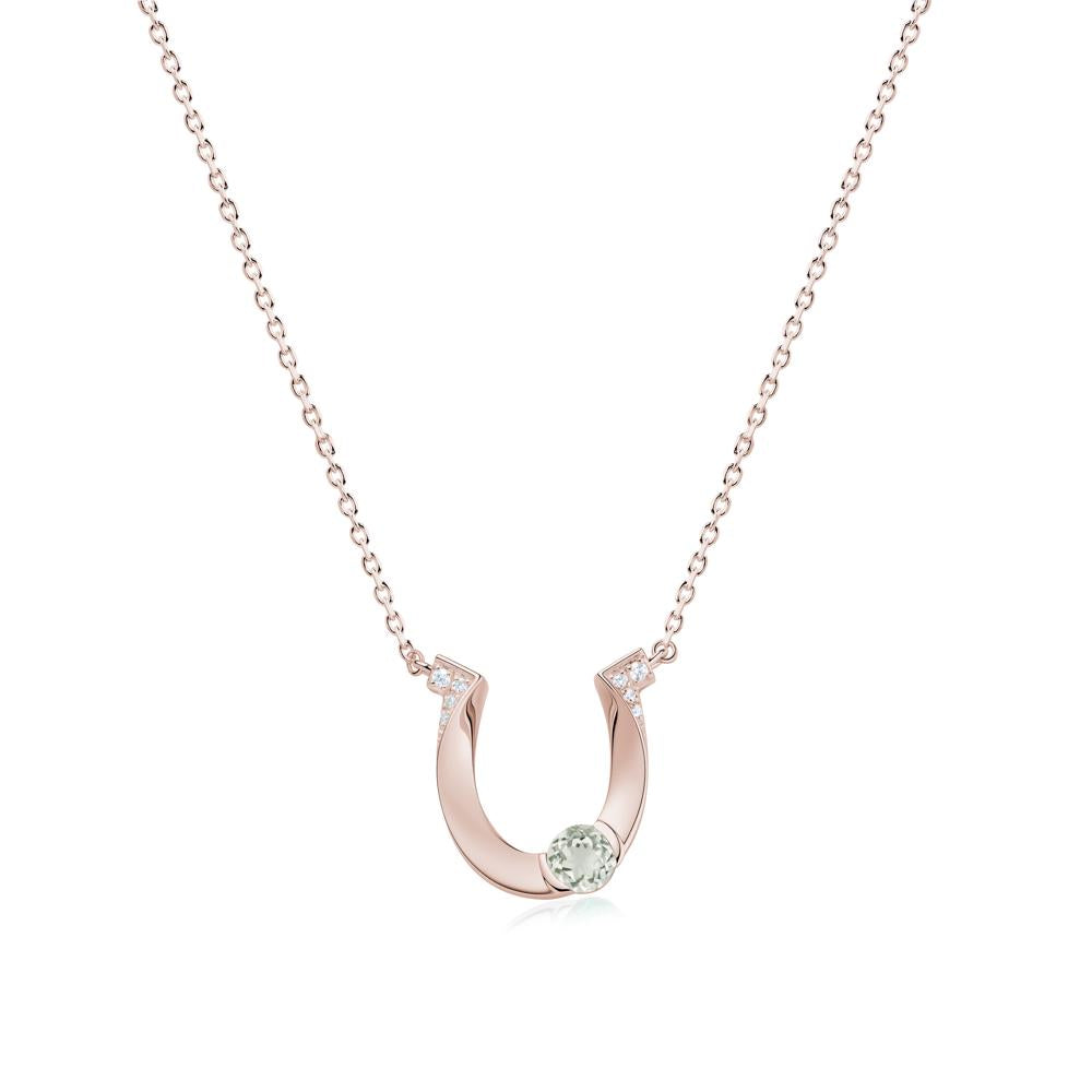 Garnet Horseshoe Necklace for Women - LUO Jewelry #gemstone_Green Amethyst