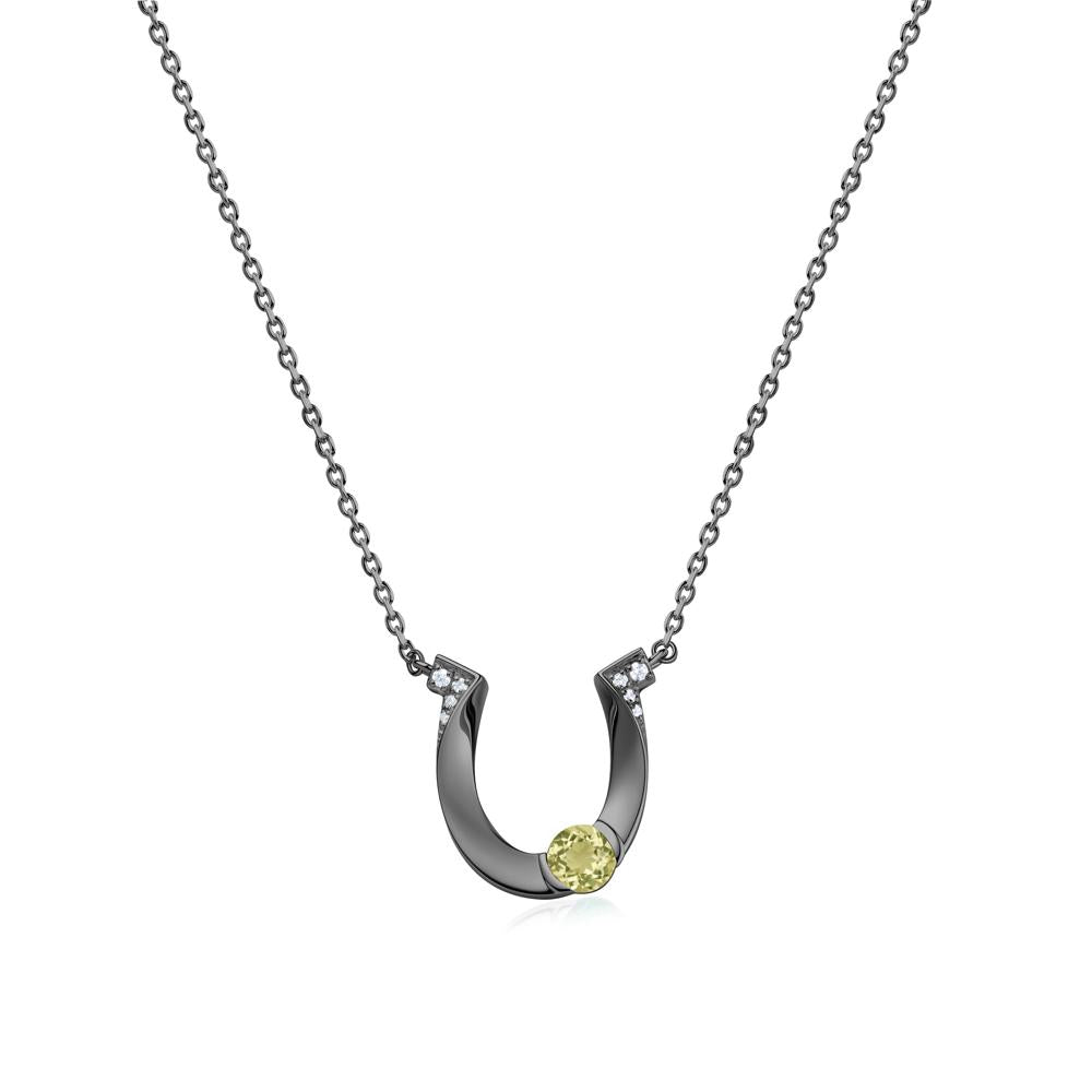 Garnet Horseshoe Necklace for Women - LUO Jewelry #gemstone_Lemon Quartz