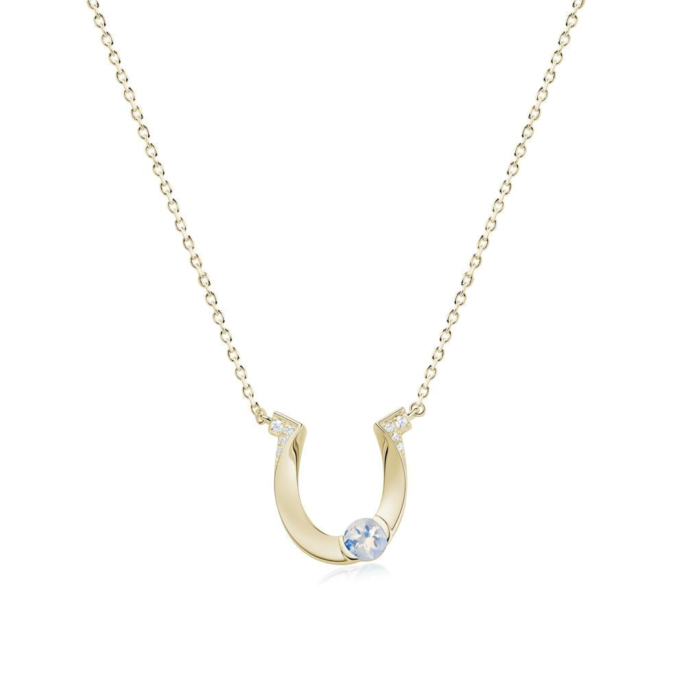 Garnet Horseshoe Necklace for Women - LUO Jewelry #gemstone_Moonstone