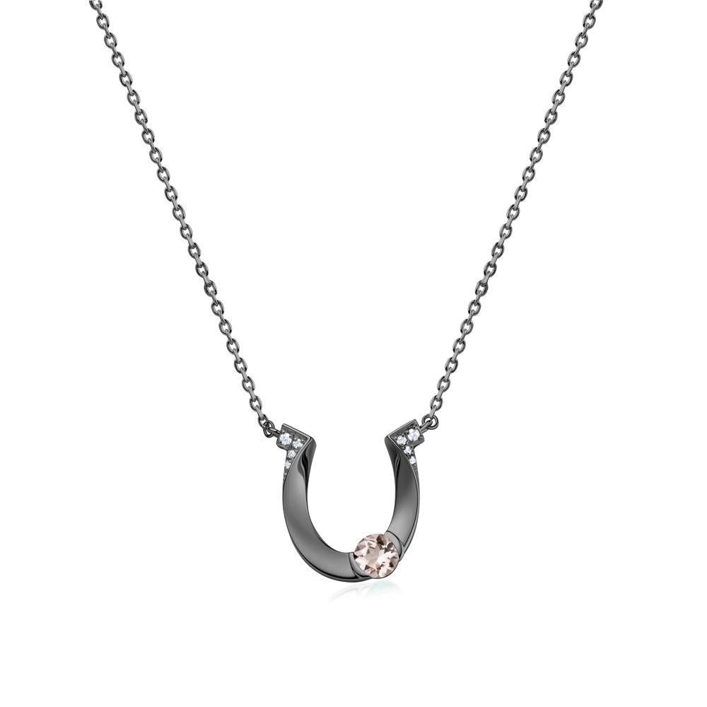 Garnet Horseshoe Necklace for Women - LUO Jewelry #gemstone_Morganite