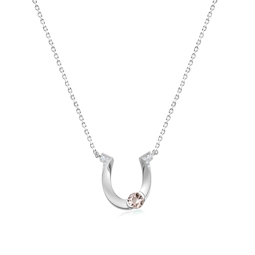 Garnet Horseshoe Necklace for Women - LUO Jewelry #gemstone_Morganite
