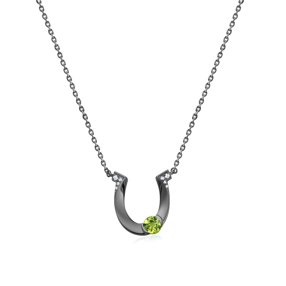 Garnet Horseshoe Necklace for Women - LUO Jewelry #gemstone_Peridot