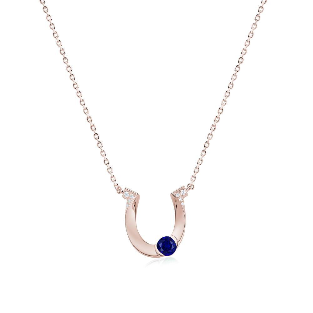 Garnet Horseshoe Necklace for Women - LUO Jewelry #gemstone_Sapphire