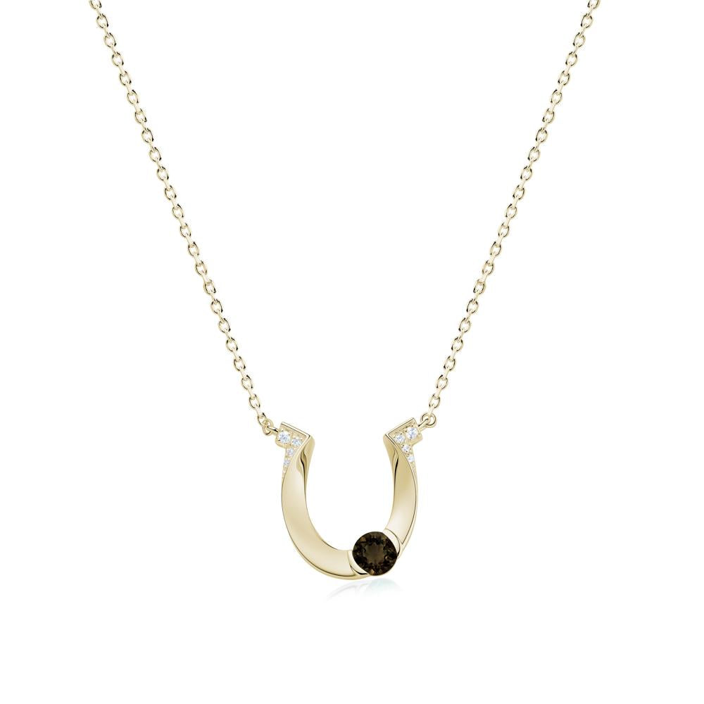 Garnet Horseshoe Necklace for Women - LUO Jewelry #gemstone_Smoky Quartz