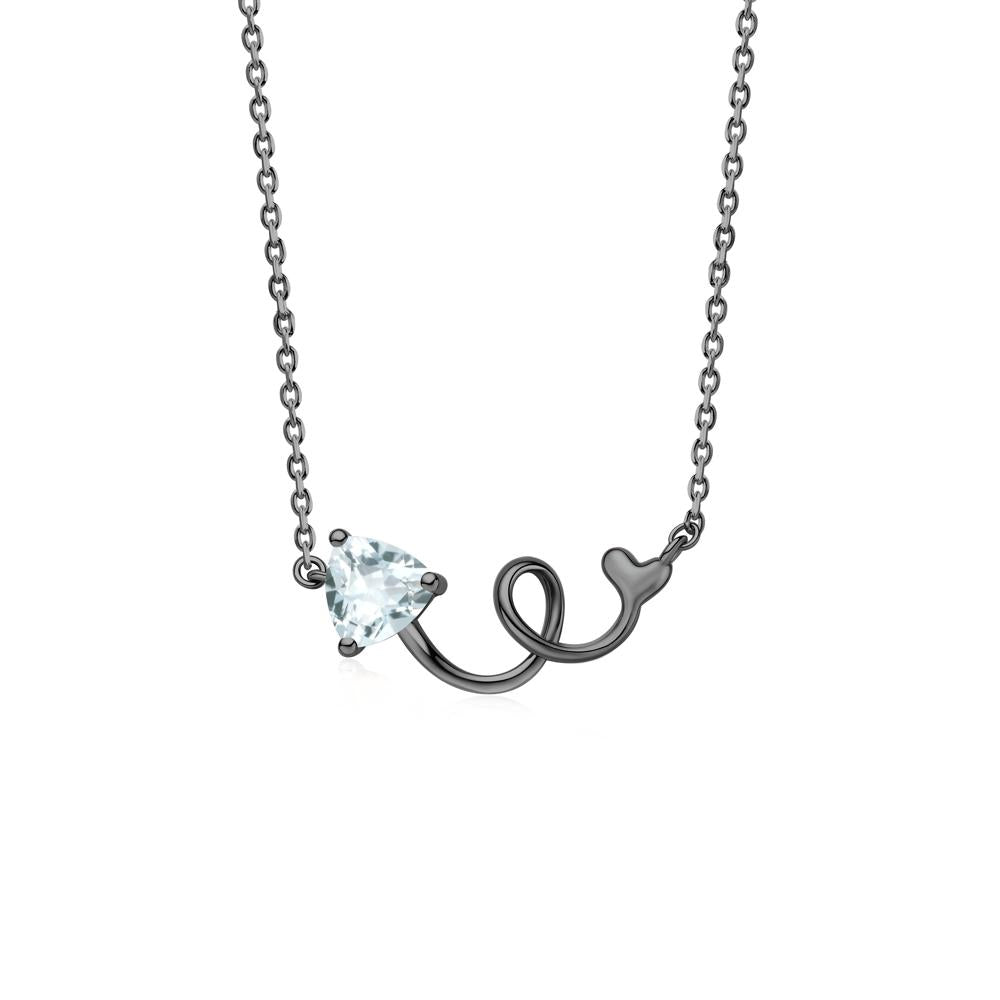 Minimalist Twisted Trillion Cut London Blue Topaz Necklace - LUO Jewelry #gemstone_Aquamarine