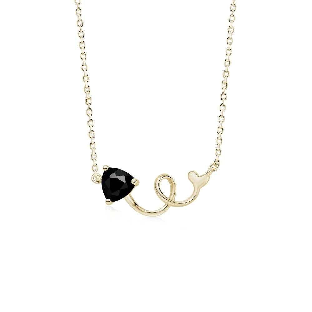 Minimalist Twisted Trillion Cut London Blue Topaz Necklace - LUO Jewelry #gemstone_Black Spinel