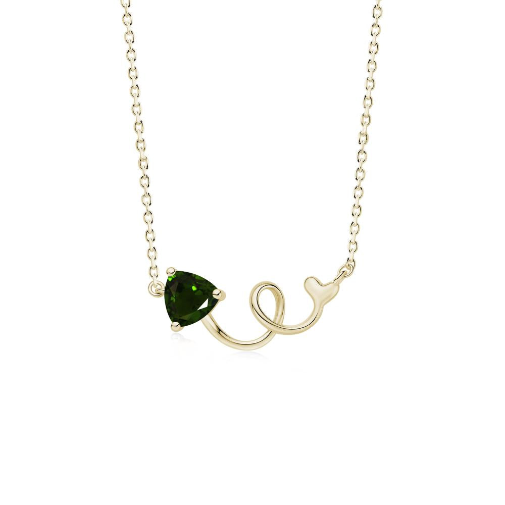 Minimalist Twisted Trillion Cut London Blue Topaz Necklace - LUO Jewelry #gemstone_Diopside