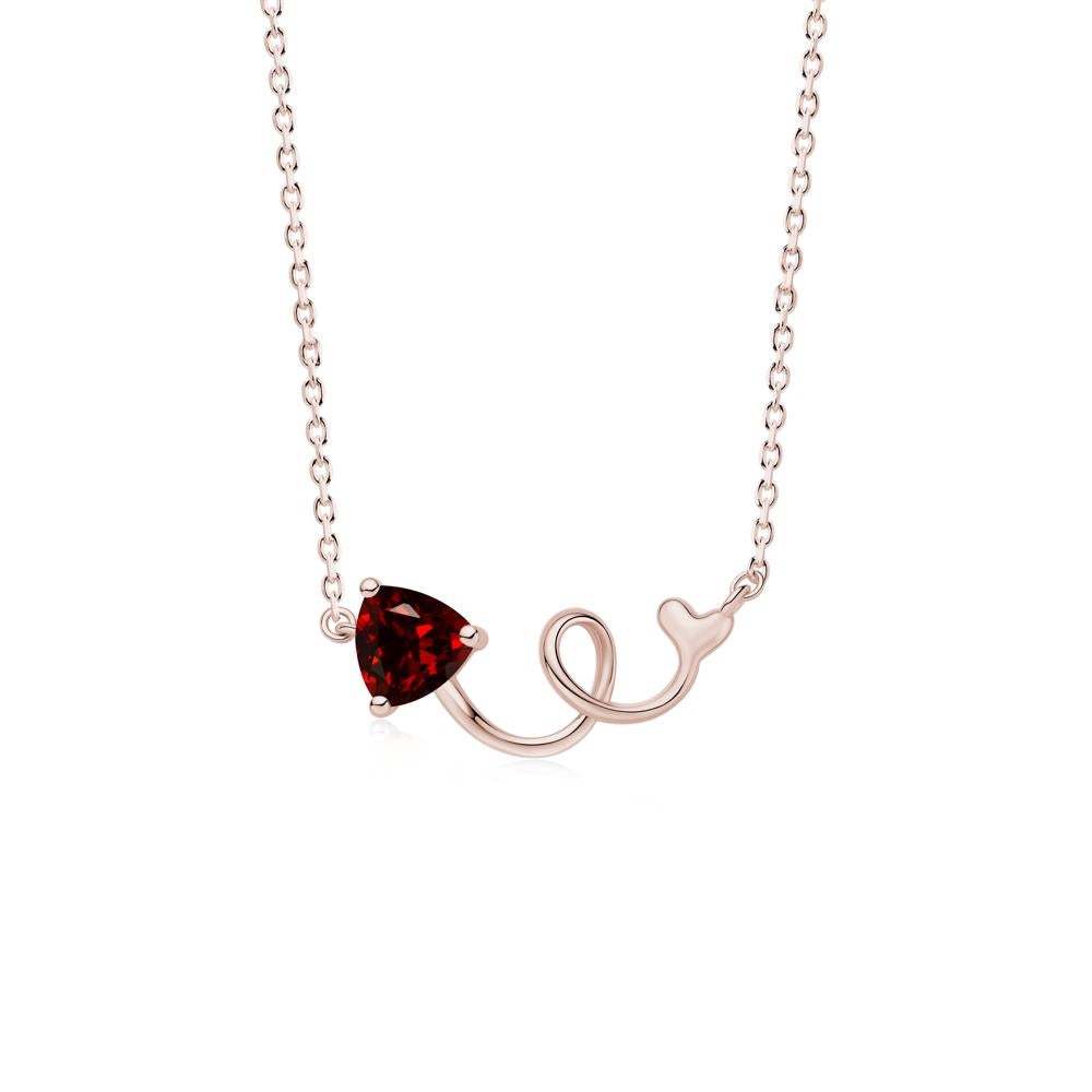 Minimalist Twisted Trillion Cut London Blue Topaz Necklace - LUO Jewelry #gemstone_Garnet