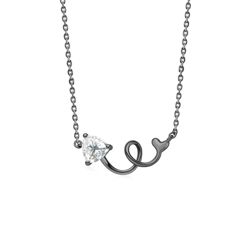 Minimalist Twisted Trillion Cut London Blue Topaz Necklace - LUO Jewelry #gemstone_Moissanite